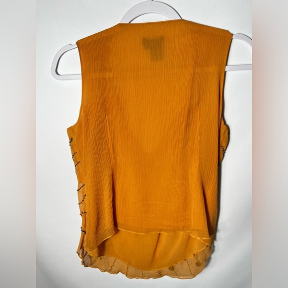Doncaster Orange Silk Beaded Embellished V-neck Tank MSRP $500 Size 2 - Picture 6 of 7